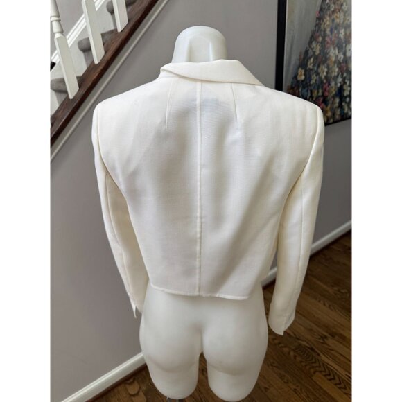 AKRIS Amie Short Wool Double-Face Jacket Blazer Vanilla White Size 4 $3,490 - Picture 5 of 5